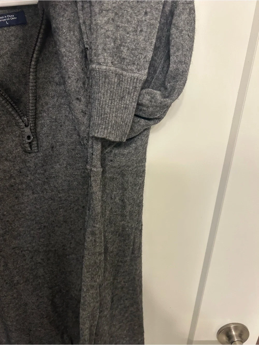 The North Face Men's Gray Half-Zip Wool-Blend Sweater